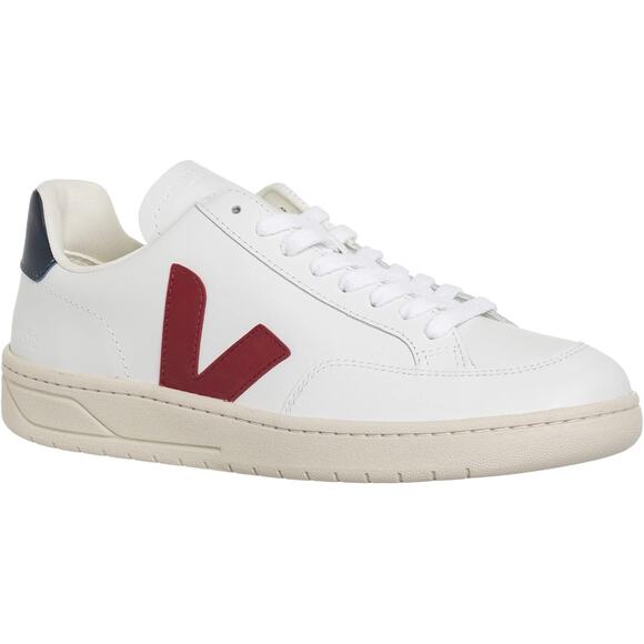 NWT Veja Men V-12 Sneakers, White/Marsala/Nautico-Size 11.5 US